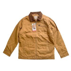 Wrangler Mens M Brown Workwear Jacket Canvas Quilted Lining Corduroy Collar Coat